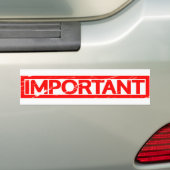 Belangrijke stempel bumpersticker (Op auto)
