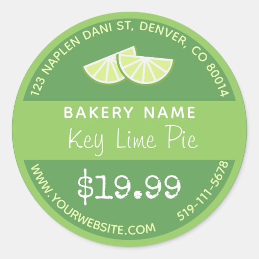 Belangrijke Sticker van de Limoen Bakery Round (Voorkant)