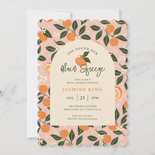 Belangrijkste squeeze Oranje Citrus Vrijgezellenfe Kaart (Voorkant)