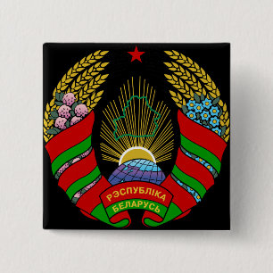 belarus embleem vierkante button 5,1 cm