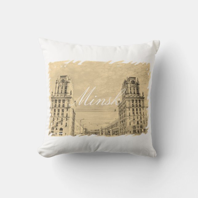 Bélarus Minsk Ville Architecture Coussin Jeté (Recto)