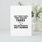 BELASTING IS NIET MENSELIJK BEDANKKAART (Staand voorkant)