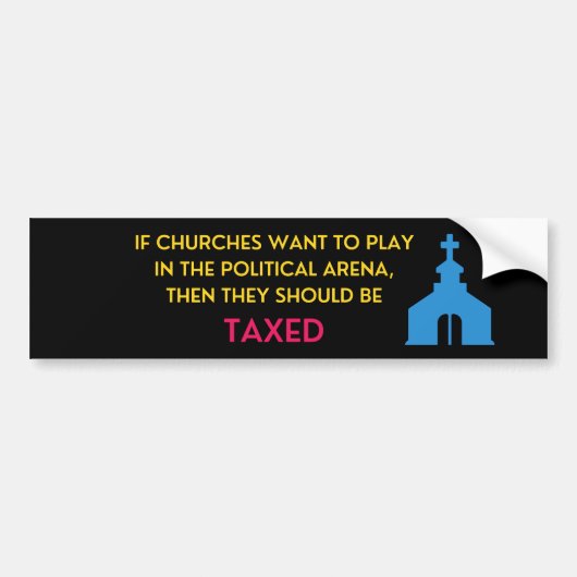 Belasting op de kerk bumpersticker (Voorkant)