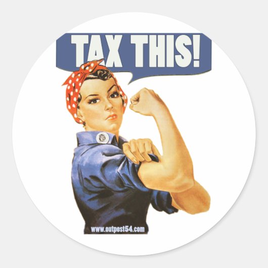 BELASTING RONDE STICKER (Voorkant)