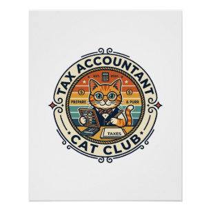 Belastingaccountant Kat Schattig Kitty-ontwerp - B Perfect Poster