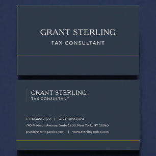 Belastingadviseur Navy Blue Professioneel Visitekaartje