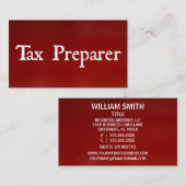 Belastingbereider rood Visitekaartje (Voorkant / Achterkant)