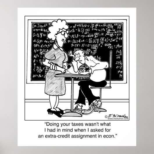 Belastingen van de leraar voor extra krediet poster (Voorkant)