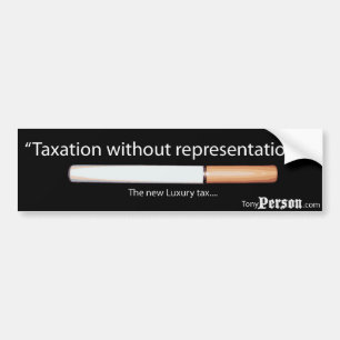 Belastingen zonder vertegenwoordiging bumpersticker