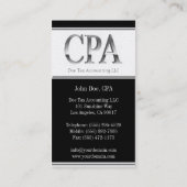 Belastingplichtige Platinum Stripes 3D CPA Visitekaartje (Achterkant)