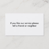 Belastingvervoer Visitekaartje (Achterkant)