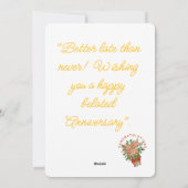 Belated Anniversary Wishes Feestdagenkaart (Achterkant)