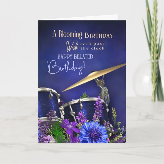 Belated Birthday Card For Drummer Kaart (Voorkant)