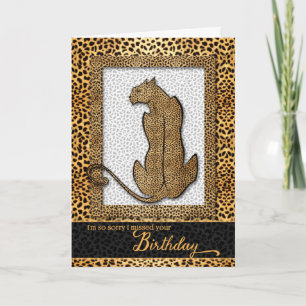 Belated Birthday Cheetah Animal Print Kaart