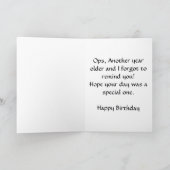 Belated Birthday - Herinnering Kaart (Binnen)