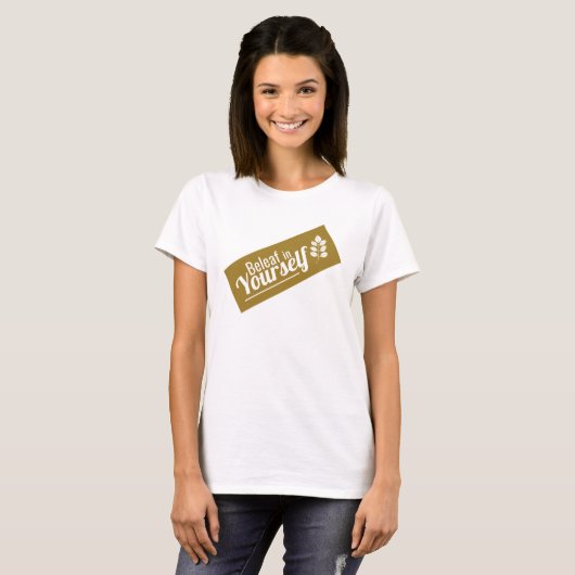 Beleaf in jezelf, White Leaf T-shirt (Voorkant volledig)