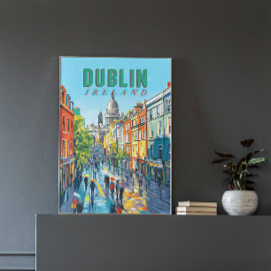 Beleef de charme van Dublin met deze vintage reis Poster