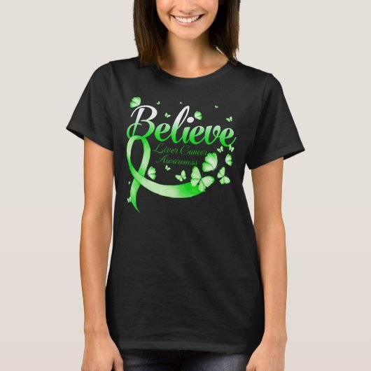 Beleef de LEVER CANCER Butterfly T-shirt (Voorkant)