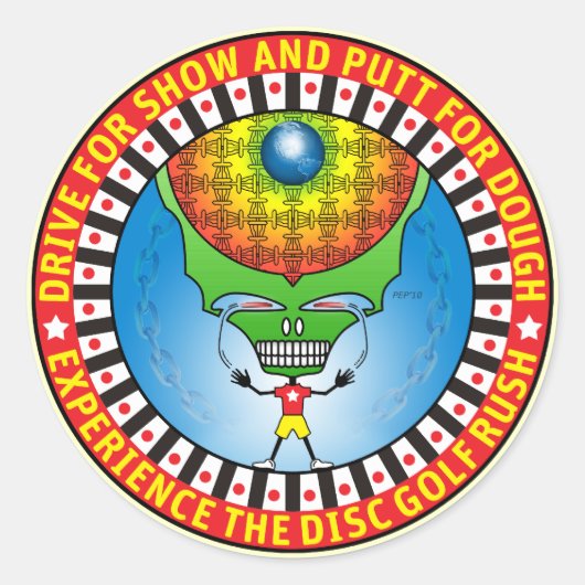 Beleef de spits ronde sticker (Voorkant)