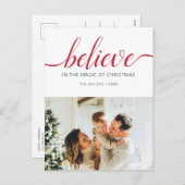 Beleef de witte foto van het kerstscript feestdagenkaart (Voorkant / Achterkant)