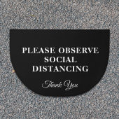 Beleefde zwart-wit social distancing deurmat