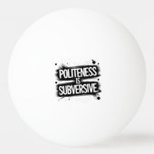 Beleefdheid is subversief pingpongballen (Achterkant)
