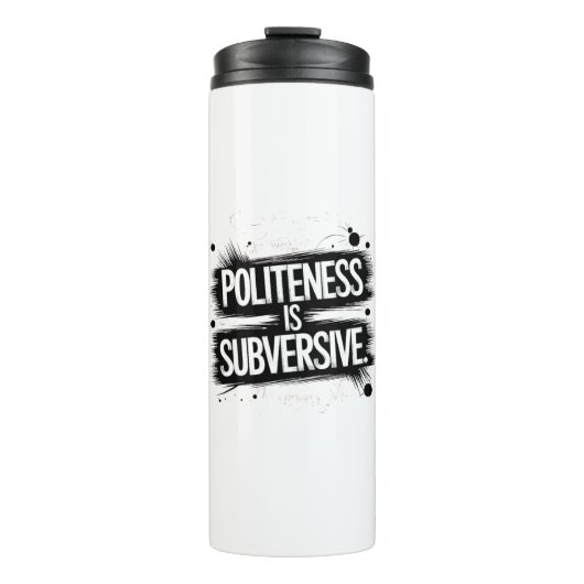 Beleefdheid is subversief thermosbeker (Voorkant)
