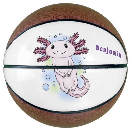 Belegend pink axolotl basketbal (Voorkant)