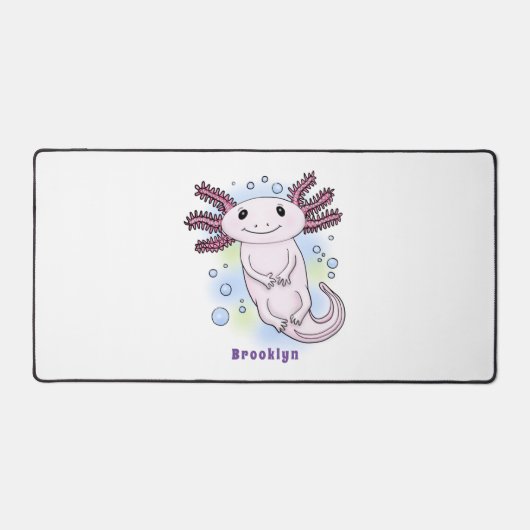 Belegend pink axolotl bureaumat (Voorkant)
