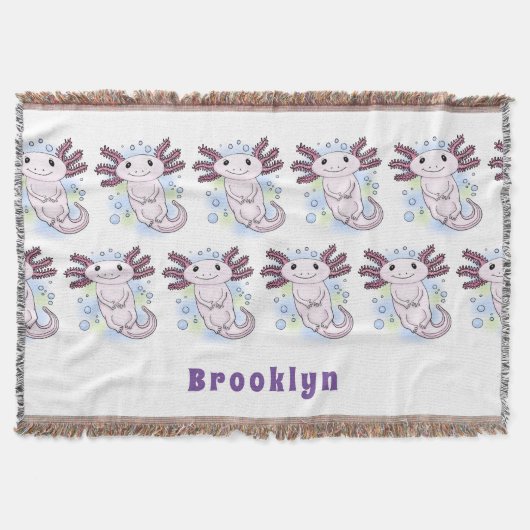 Belegend pink axolotl deken (Voorkant)