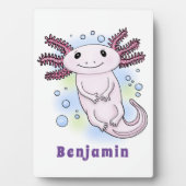 Belegend pink axolotl fotoplaat (voorkant)