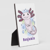 Belegend pink axolotl fotoplaat (Zijkant)