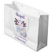 Belegend pink axolotl groot cadeauzakje (Voorkant Gekanteld)
