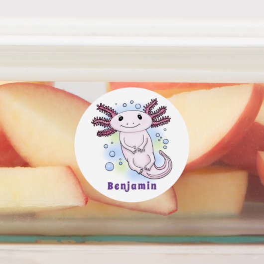 Belegend pink axolotl labels (Aangebracht)