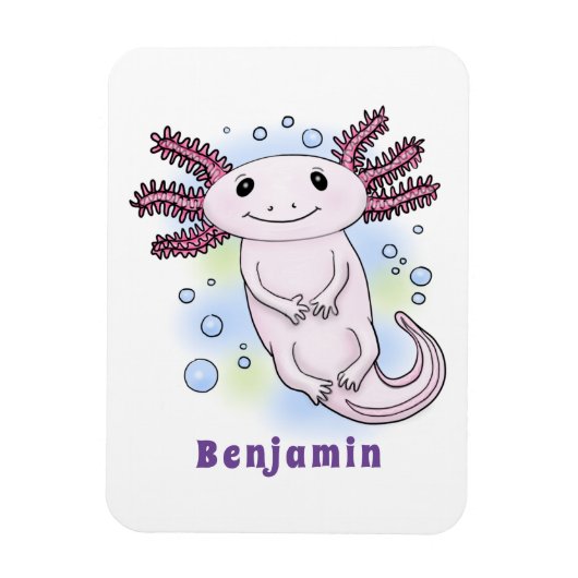 Belegend pink axolotl magneet (Verticaal)