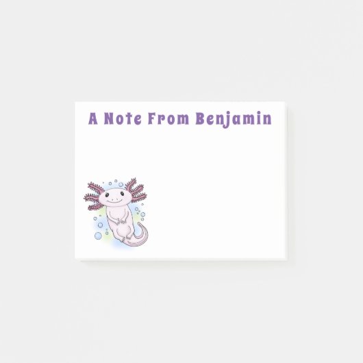 Belegend pink axolotl post-it® notes (Voorkant)
