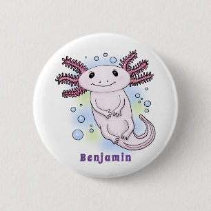 Belegend pink axolotl ronde button 5,7 cm