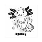 Belegend pink axolotl 	rubberstempel (Afrduk)