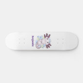 Belegend pink axolotl skateboard (Horizontaal)
