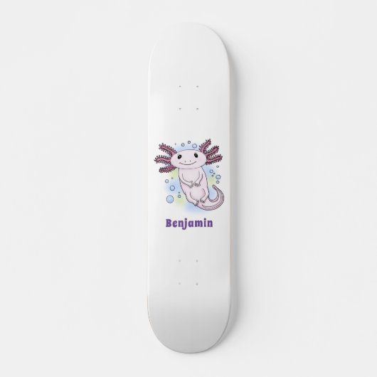 Belegend pink axolotl skateboard (Voorkant)