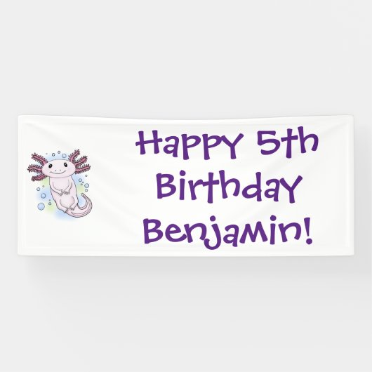 Belegend pink axolotl spandoek (Horizontaal)