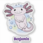 Belegend pink axolotl sticker (Voorkant)