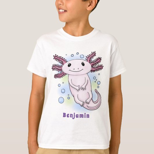 Belegend pink axolotl t-shirt (Voorkant)
