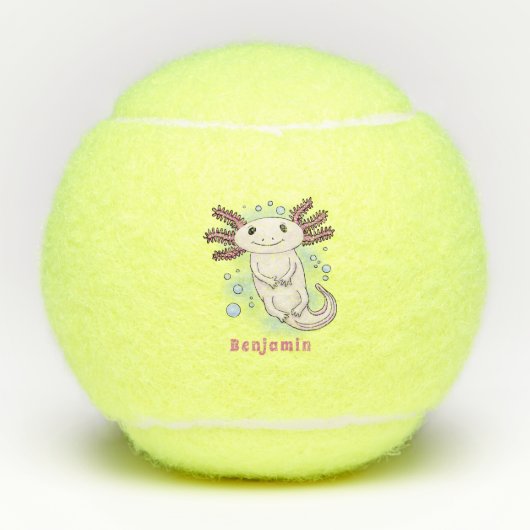 Belegend pink axolotl tennisballen (Voorkant)