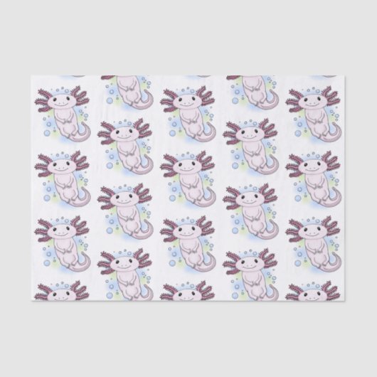 Belegend pink axolotl tissuepapier (Voorkant)