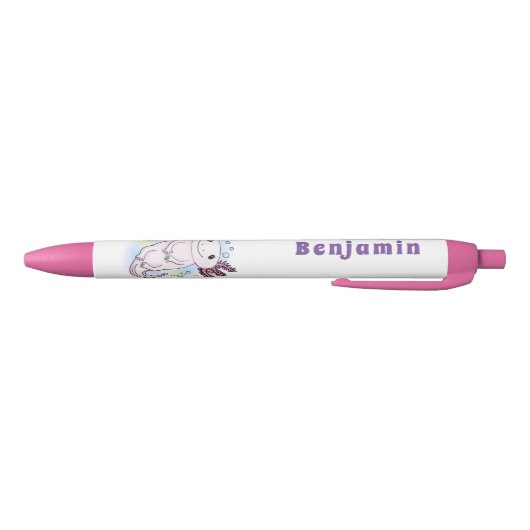 Belegend pink axolotl zwarte inkt pen (Bodem)