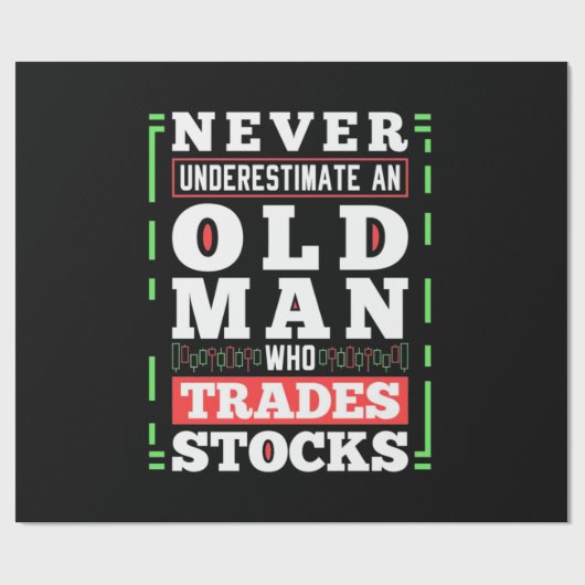 Beleggingskracht van een oud Man dat voorraden ver Cadeaupapier (Vlak)