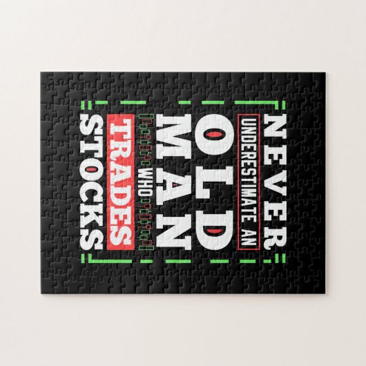 Beleggingskracht van een oud Man dat voorraden ver Legpuzzel (Horizontaal)