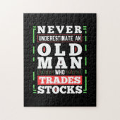 Beleggingskracht van een oud Man dat voorraden ver Legpuzzel (Verticaal)