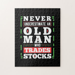 Beleggingskracht van een oud Man dat voorraden ver Legpuzzel